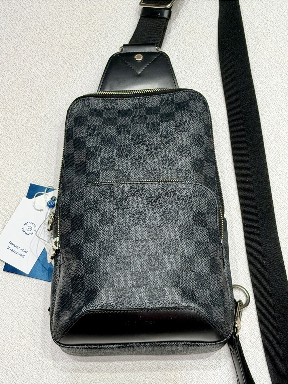 Men's Black Check Messenger Sling Bag - Designer Style